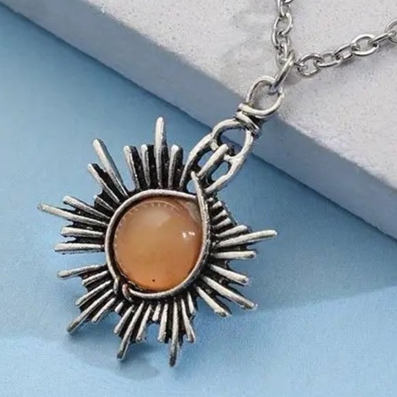 Jewelry Set - Boho Sun And Moon Earrings and Necklace Set - NEW - Picture 2 of 8